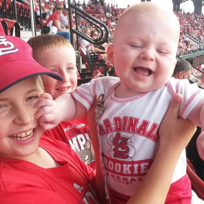 fred at cardinals game with brother