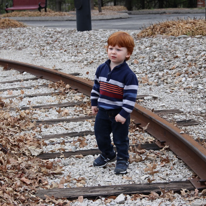 fred on train tracks